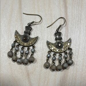 Elegant Gold and Silver Dangle Earrings